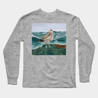 seagull on the shore Long Sleeve T-Shirt